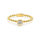 ANILLO SOLITARIO TRENZADO CON DIAMANTE 0.20 QUILATES