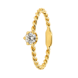ANILLO SOLITARIO TRENZADO CON DIAMANTE 0.20 QUILATES