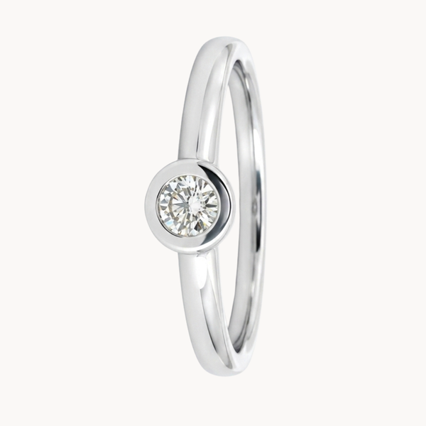 BEZEL-SET DIAMOND SOLITAIRE RING