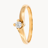 ANILLO SOLITARIO ENGASTE CUADRADO DIAMANTE 0.16 QUILATES