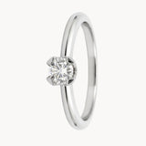 ANEL SOLITÁRIO COM DIAMANTE DE 0,30 QUILATES, GARRAS ARREDONDADAS, CERTIFICADO GIA