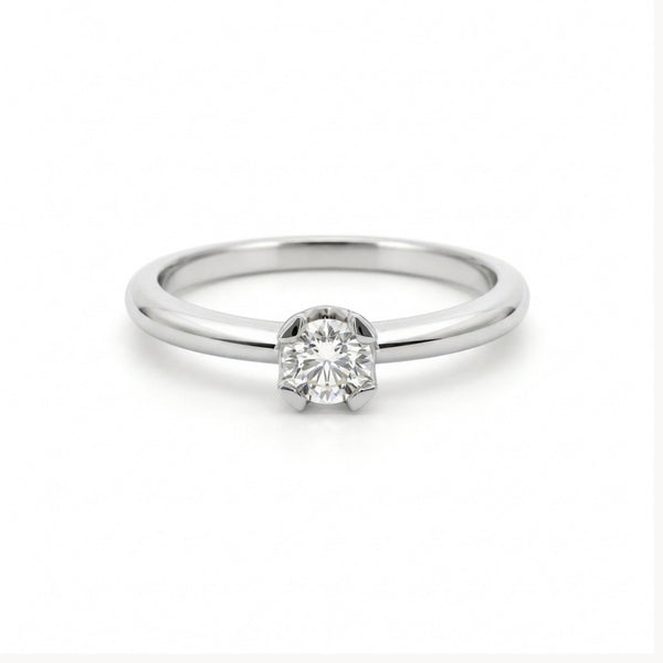 ANILLO SOLITARIO DIAMANTE 0.30 QUILATES GARRAS REDONDEADAS CERTIFICADO GIA