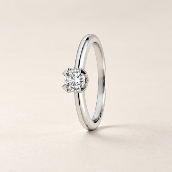 ANILLO SOLITARIO DIAMANTE 0.30 QUILATES GARRAS REDONDEADAS CERTIFICADO GIA