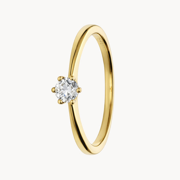 Solitaire Chaton Ring with 0.10 Carat Diamond Jodene