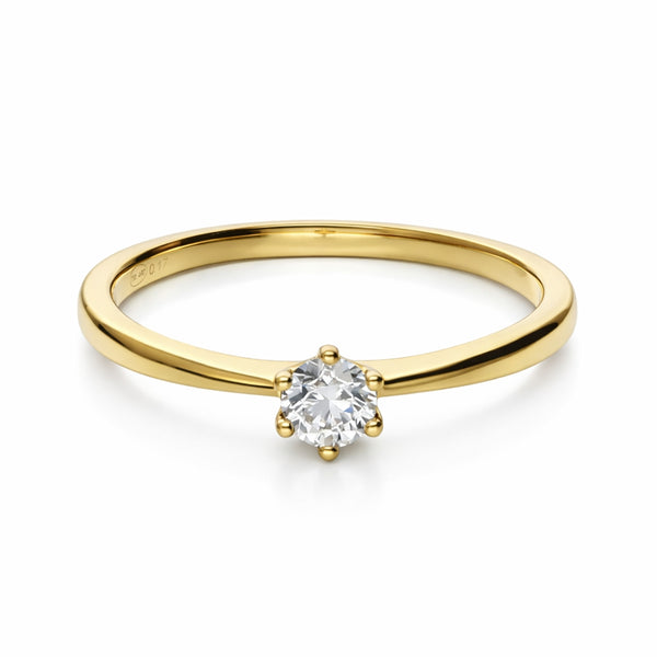 Solitaire Chaton Ring with 0.10 Carat Diamond Jodene