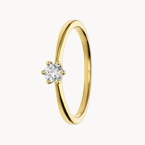 Solitaire Chaton Ring with 0.10 Carat Diamond Jodene