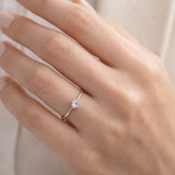 Solitaire Chaton Ring with 0.10 Carat Diamond Jodene