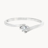 ANILLO SOLITARIO CON DIAMANTE 0.13 QUILATES GARNET