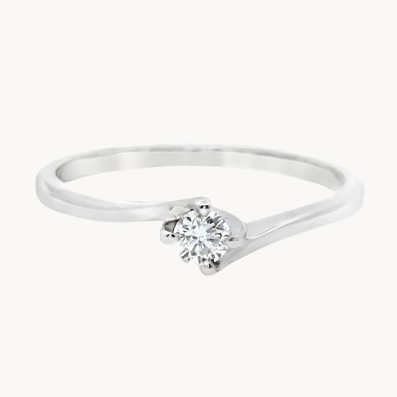 ANILLO SOLITARIO CON DIAMANTE 0.13 QUILATES GARNET