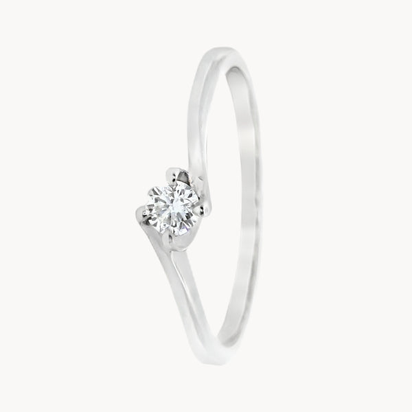 ANILLO SOLITARIO CON DIAMANTE 0.13 QUILATES GARNET