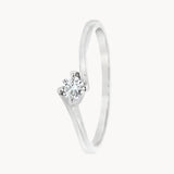 ANILLO SOLITARIO CON DIAMANTE 0.13 QUILATES GARNET