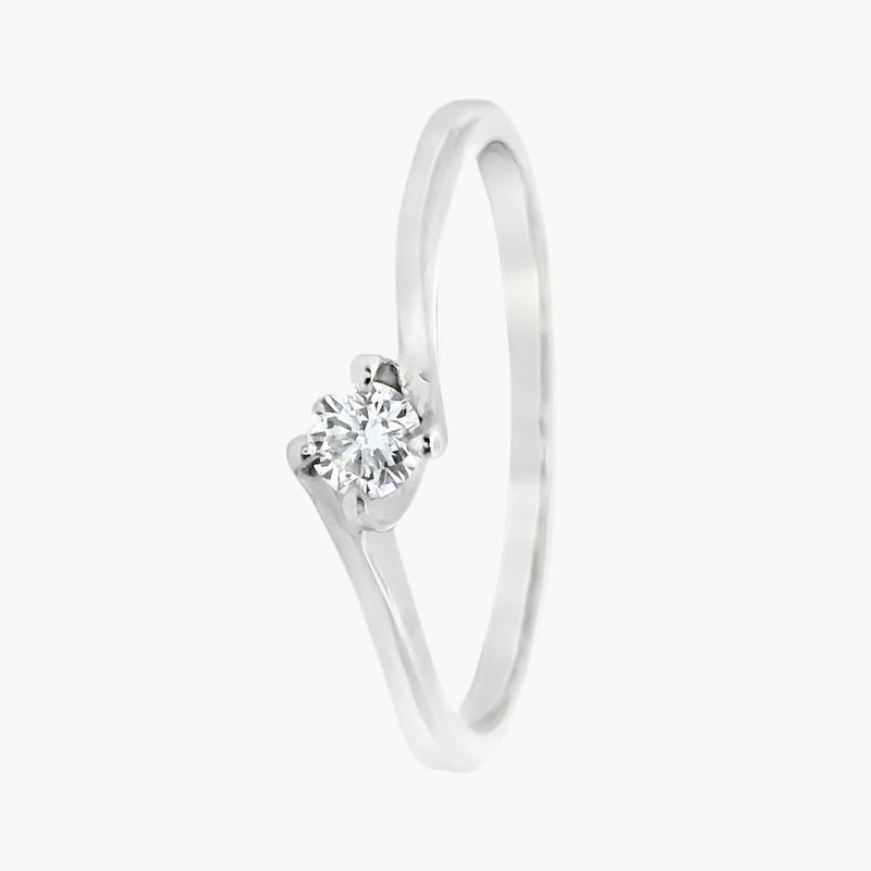 ANILLO SOLITARIO CON DIAMANTE 0.13 QUILATES GARNET