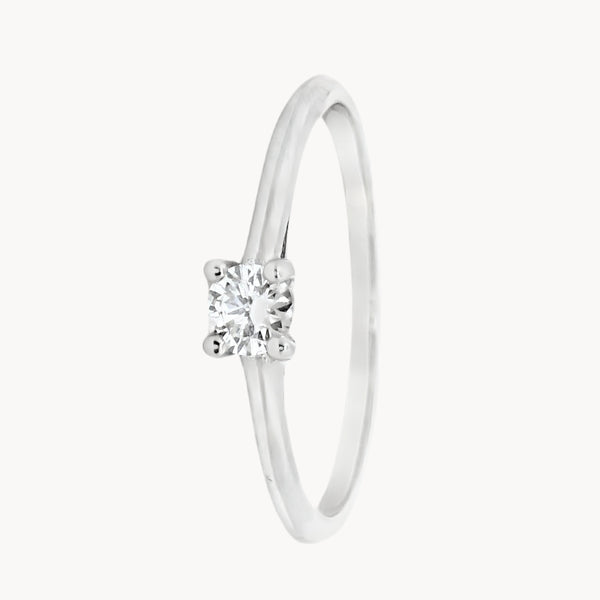 ANILLO SOLITARIO CUATRO GARRAS CON DIAMANTE 0.14 QUILATES GERTIE