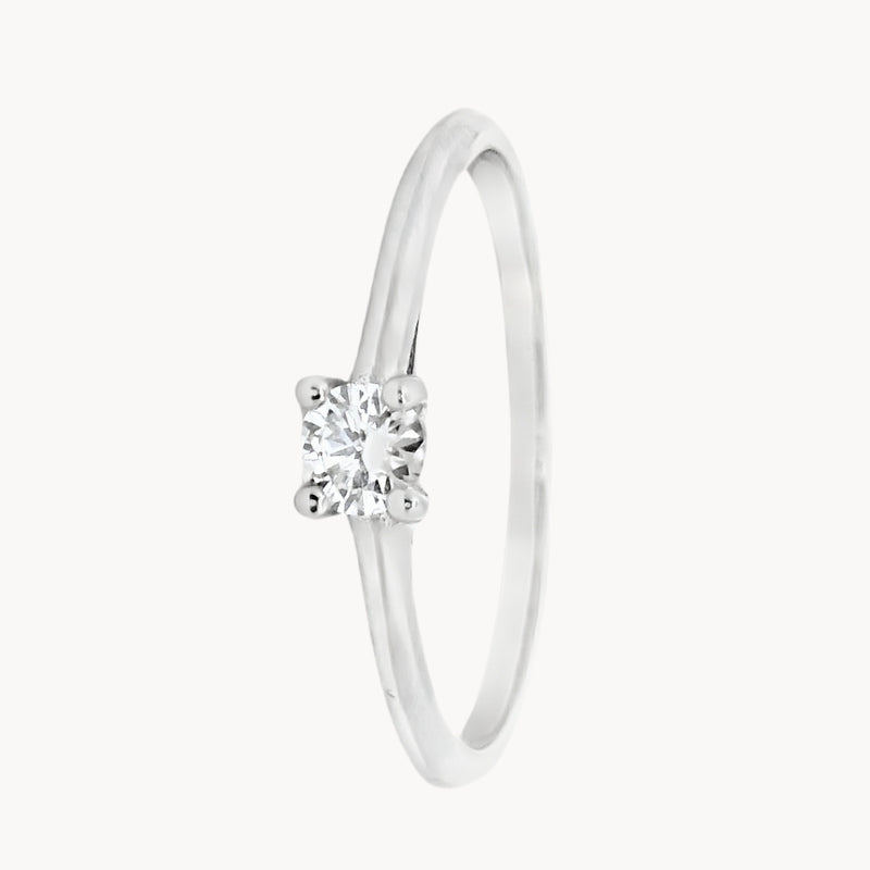 ANILLO SOLITARIO CUATRO GARRAS CON DIAMANTE 0.14 QUILATES GERTIE