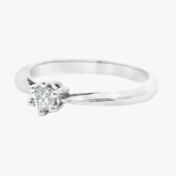 ANILLO SOLITARIO SEIS GARRAS CON DIAMANTE 0.17 QUILATES NELLA