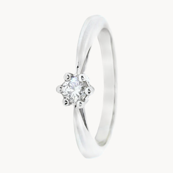 ANILLO SOLITARIO SEIS GARRAS CON DIAMANTE 0.17 QUILATES NELLA