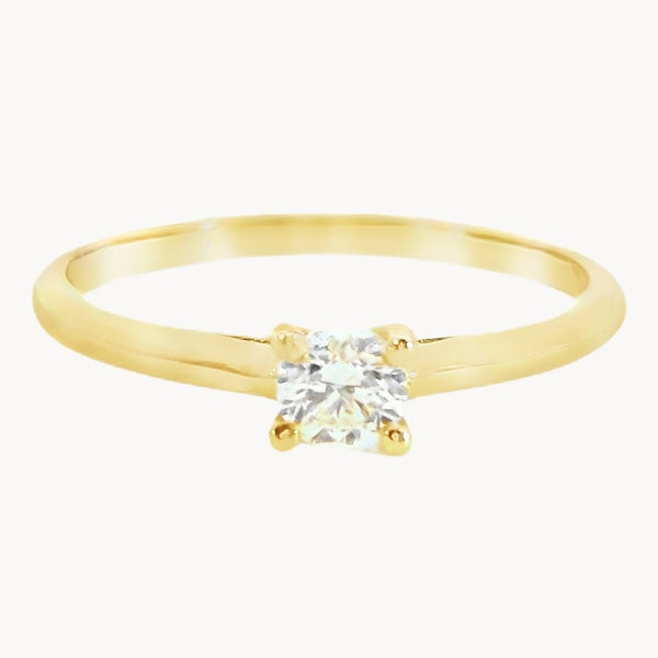 ANILLO SOLITARIO CUATRO GARRAS CON DIAMANTE 0.20 QUILATES GERTIE