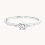 ANILLO SOLITARIO CUATRO GARRAS CON DIAMANTE 0.12 QUILATES GERTIE