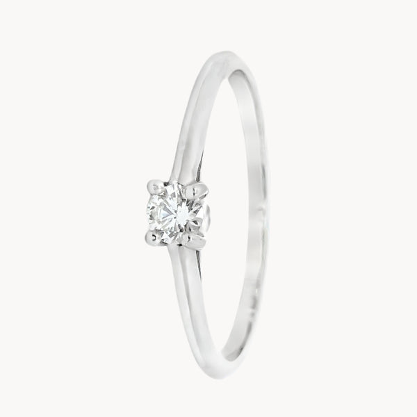 ANILLO SOLITARIO CUATRO GARRAS CON DIAMANTE 0.12 QUILATES GERTIE