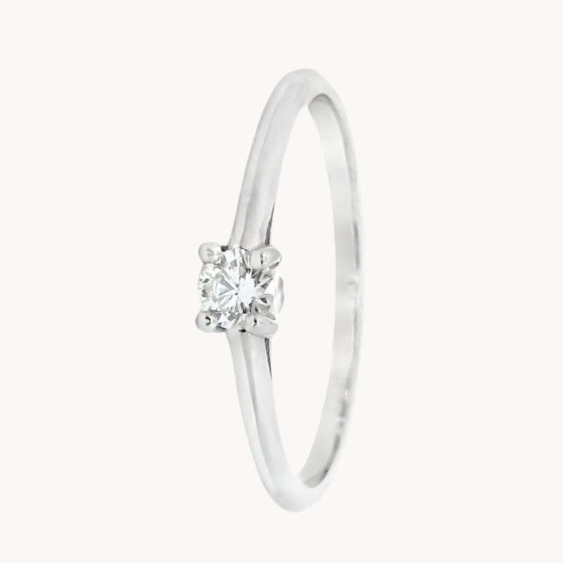 ANILLO SOLITARIO CUATRO GARRAS CON DIAMANTE 0.12 QUILATES GERTIE