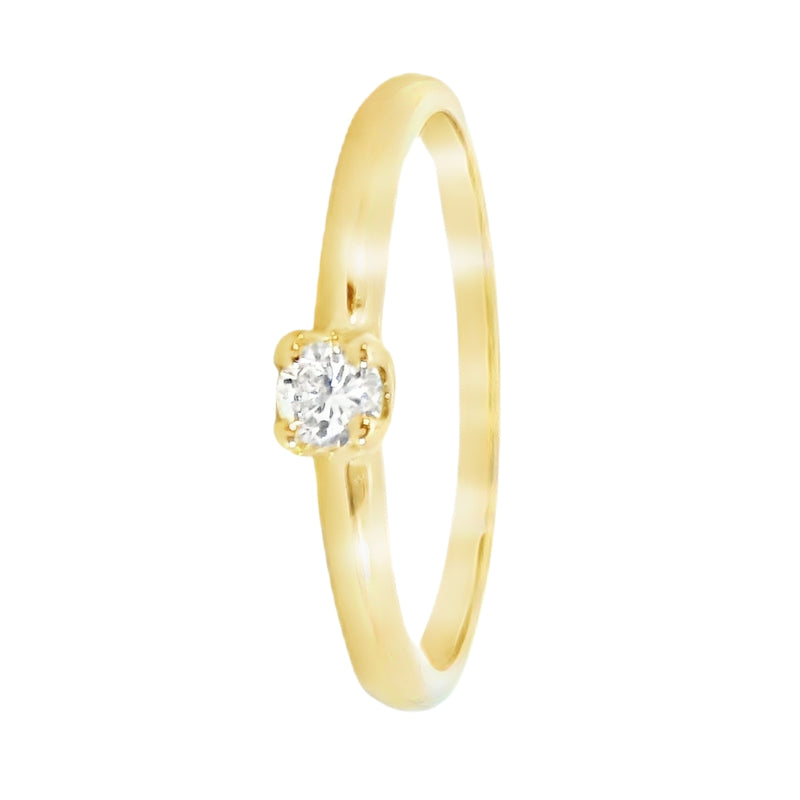 ANILLO SOLITARIO CON DIAMANTE 0.10 QUILATES NEFELI