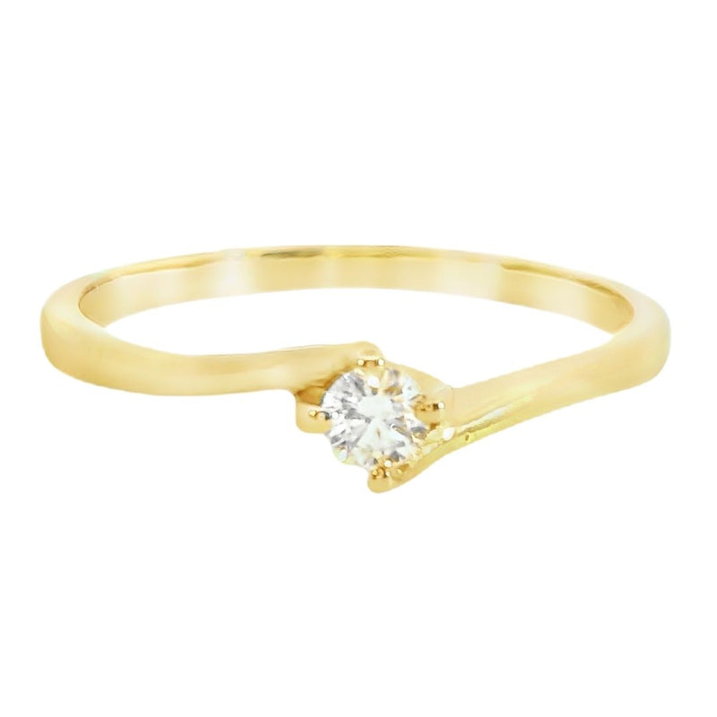 ANILLO SOLITARIO CON DIAMANTE 0.10 QUILATES GARNET