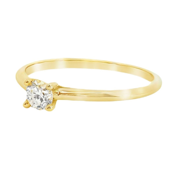 ANILLO SOLITARIO CUATRO GARRAS CON DIAMANTE 0.15 QUILATES GERTIE