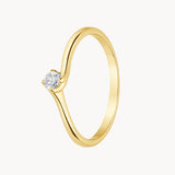 ANEL SOLITÁRIO COM DIAMANTE 0,10 QUILATES BANU