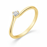 ANEL SOLITÁRIO COM DIAMANTE 0,10 QUILATES BANU