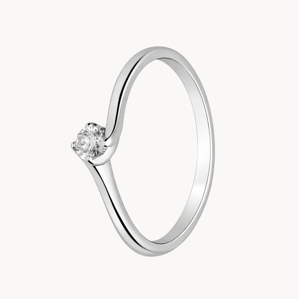 ANILLO SOLITARIO CON DIAMANTE 0.10 QUILATES MELINE