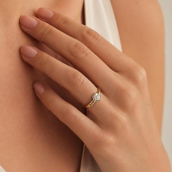 ANILLO BICOLOR CON DIAMANTE BRITTANY