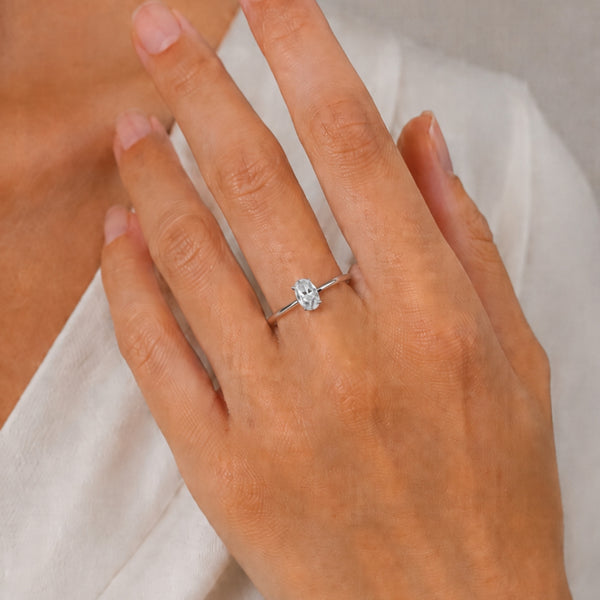 Solitaire Ring Created Diamond 0.51 Carats IGI Certified