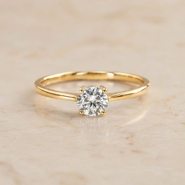 ANILLO SOLITARIO DIAMANTE CREADO BRILLANTE 0.37 QUILATES CERTIFICADO IGI