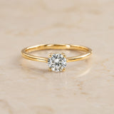 ANILLO SOLITARIO DIAMANTE CREADO BRILLANTE 0.37 QUILATES CERTIFICADO IGI