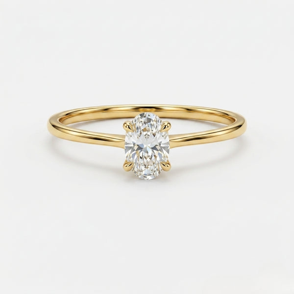 ANILLO SOLITARIO DIAMANTE CREADO 0.31 QUILATES CERTIFICADO IGI