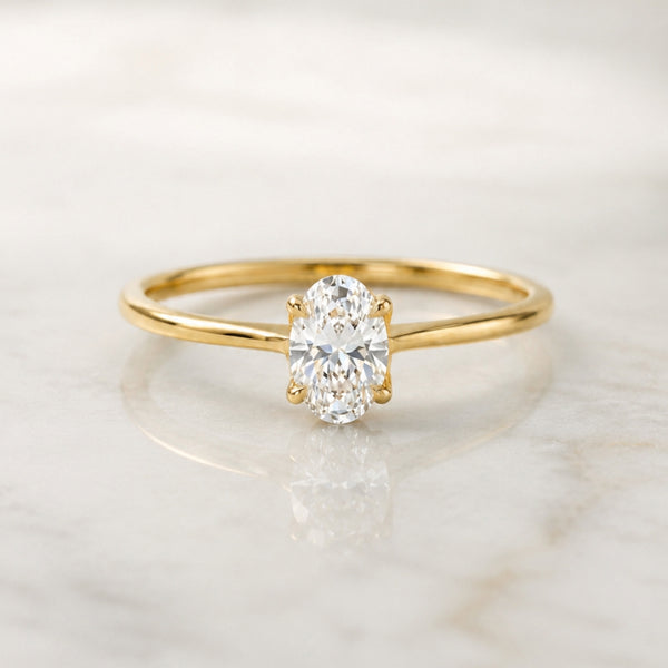 ANILLO SOLITARIO DIAMANTE CREADO 0.31 QUILATES CERTIFICADO IGI