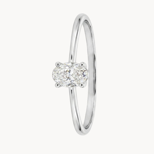 ANILLO SOLITARIO DIAMANTE CREADO 0.31 QUILATES CERTIFICADO IGI