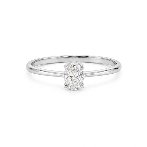 ANILLO SOLITARIO DIAMANTE CREADO 0.31 QUILATES CERTIFICADO IGI