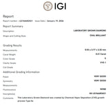 ANILLO SOLITARIO DIAMANTE CREADO 0.31 QUILATES CERTIFICADO IGI