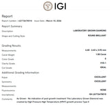 ANILLO SOLITARIO DIAMANTE CREADO 1 QUILATE CERTIFICADO IGI