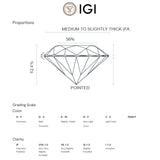 ANILLO SOLITARIO DIAMANTE CREADO 0.75 QUILATES CERTIFICADO IGI