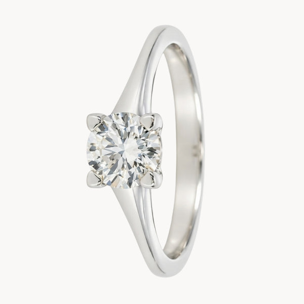 ANILLO SOLITARIO BANDA AFILADA DIAMANTE CREADO 0.75 QUILATES CERTIFICADO IGI