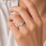 ANILLO SOLITARIO BANDA AFILADA DIAMANTE CREADO 0.75 QUILATES CERTIFICADO IGI