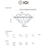 ANILLO SOLITARIO BANDA AFILADA DIAMANTE CREADO 0.75 QUILATES CERTIFICADO IGI