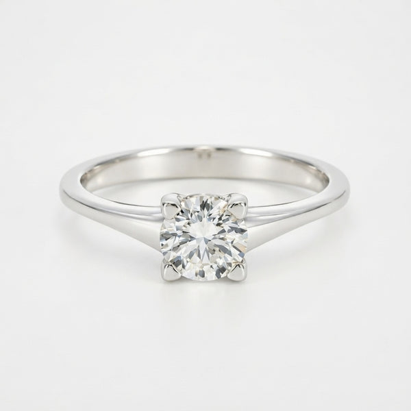 ANILLO SOLITARIO BANDA REDONDA DIAMANTE CREADO 1.50 QUILATES CERTIFICADO IGI