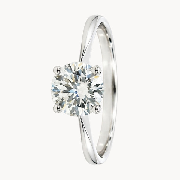 ANILLO SOLITARIO BANDA REDONDA DIAMANTE CREADO 1.50 QUILATES CERTIFICADO IGI