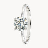 ANILLO SOLITARIO BANDA REDONDA DIAMANTE CREADO 1.50 QUILATES CERTIFICADO IGI