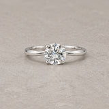 ANILLO SOLITARIO BANDA REDONDA DIAMANTE CREADO 1.50 QUILATES CERTIFICADO IGI