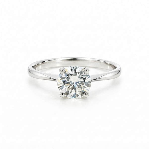 ANILLO SOLITARIO BANDA REDONDA DIAMANTE CREADO 1.50 QUILATES CERTIFICADO IGI