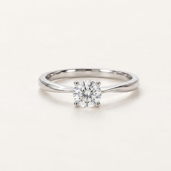 ANILLO SOLITARIO BANDA AFILADA CON DIAMANTE 0.45 QUILATES